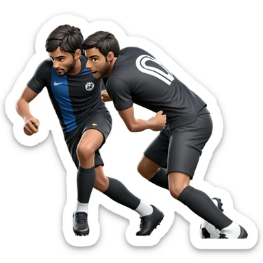boys in sportswear playing soccer sticker