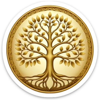 Golden mandala tree emoji sticker