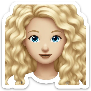 White girl, long blonde hair with blue eyes and  light brown skin girl, black hair  sticker