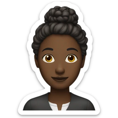 dark skinned teacher with a bun sticker