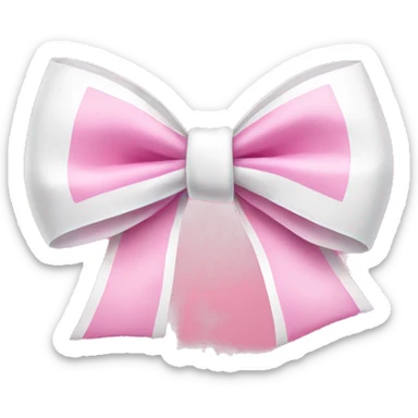Pink and white bow sticker