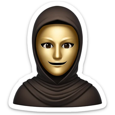 Vessel from Sleep Token, masked figure, mysterious, shadowy, enigmatic, stylized as an emoji sticker