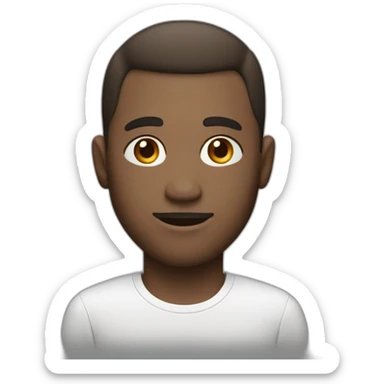 White man with clear skin with fringe up hair style brown eyes sticker