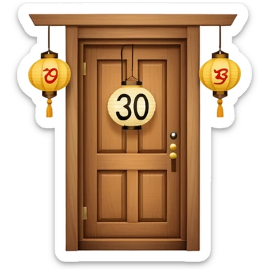 hotel room number 309 in Japanese sticker