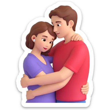 A hugging couple of a woman and a man sticker