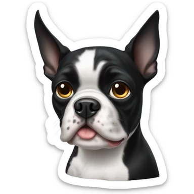Solid Black Boston terrier  sticker