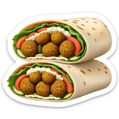 Middle Eastern falafel wrap with soft colors sticker