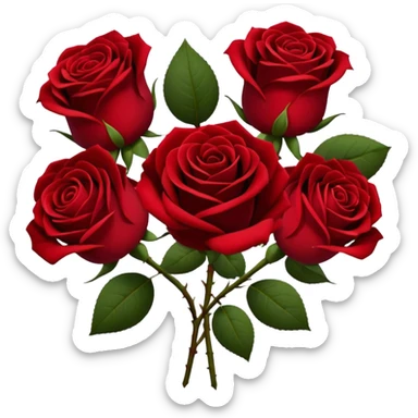 Bouquet of dark red roses sticker