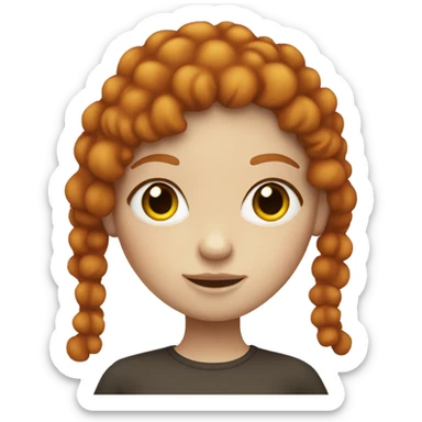 Ginger Afro girl with pale skin and freckles  sticker