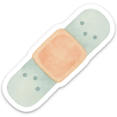 bandage, gentle colors watercolor art style sticker