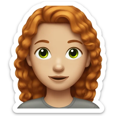 Dark ginger hair with green eyes girl  sticker