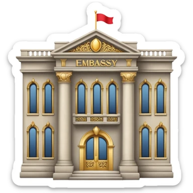 classic embassy building, no flag sticker