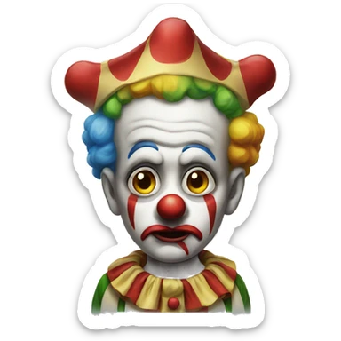 Pleading clown sticker