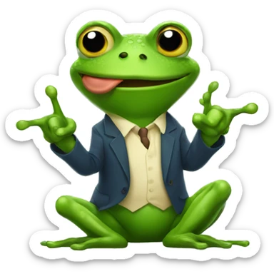 Frog doing finger guns  sticker