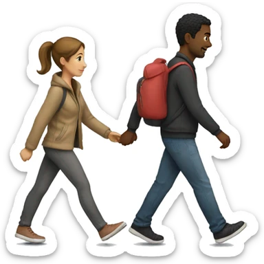 Couple walking sticker