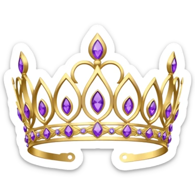 gold kokoshnik tiara with purple diamonds sticker