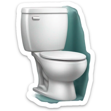 Toilet with a guy stuck in it sticker