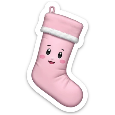 an aesthetic baby pink  christmas stocking sticker