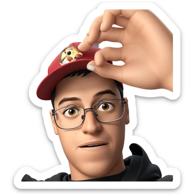 casual boy in baseball cap sticker