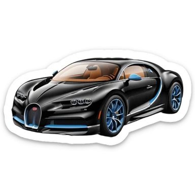 black bugatti chiron sticker