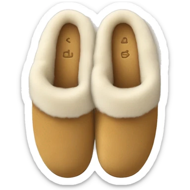 camel suede and fur slippers sticker