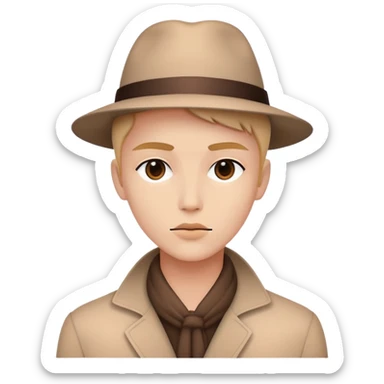 simple mysterious character with stylish minimalist fashion sticker