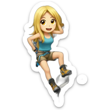 rock climbing anime girl sticker