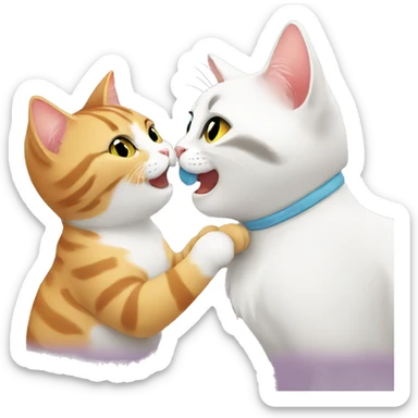 Cat kisses cat sticker
