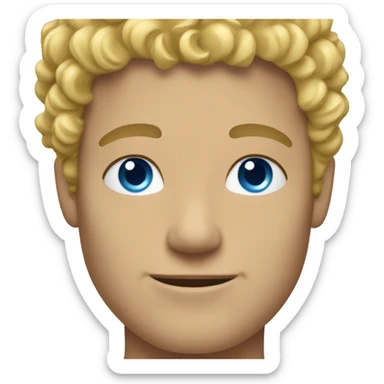 curl blonde man blue eyed sticker