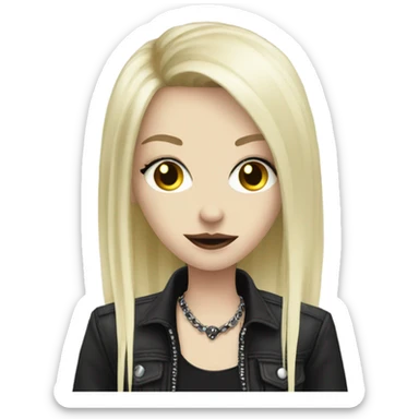 Blonde goth girl rock on with hand sticker