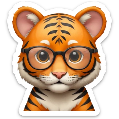 Orange Tiger cub with cool glasses.
 sticker