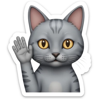 Gato con mano  sticker