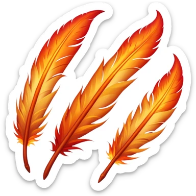 3 Phoenix feathers that are the same size on fire sticker