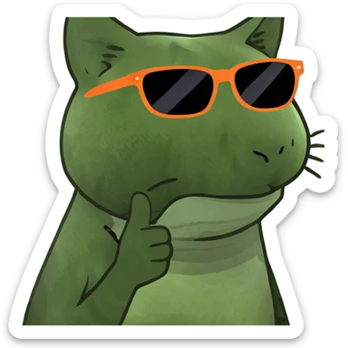 Striped cat with giga chad face  sticker