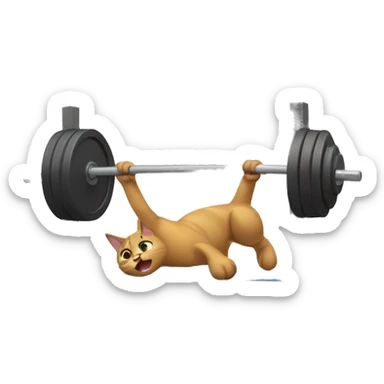 Cat bench pressing sticker