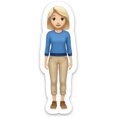 white woman dressed casually full body sticker