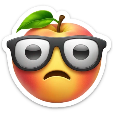 Smile face crying with sun glasses and also a peach sign sticker