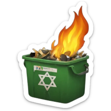 Israel in burning trash sticker
