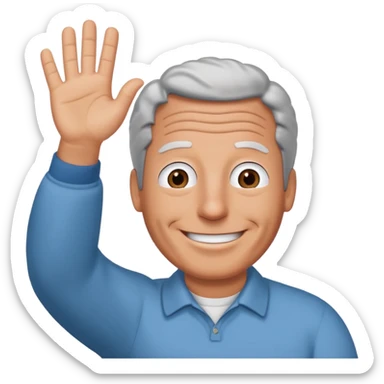 Create an emoji of Epstein waving to the camera in Family Guy style but make it especially like Epstein and not like all old guys sticker