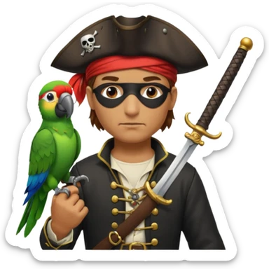 pirate with a parrot sticker