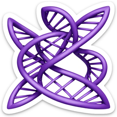 I want a DNA helix with a draped, rippled purple sheet as a background sticker
