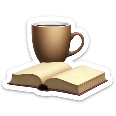 Aesthetic book with cup sticker
