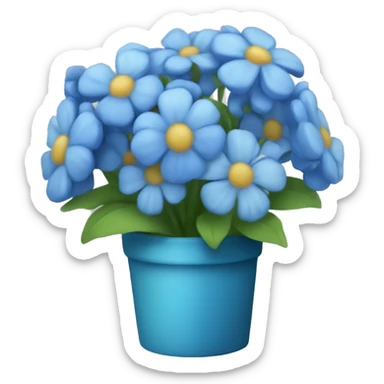 Small blue flower bouquet sticker