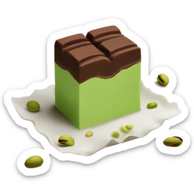 A bar of Dubai chocolate filled with Green pistachio cream sticker
