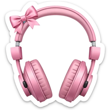 Headphones with bows on sides sticker
