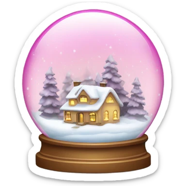 Pink Christmas snow globe sticker