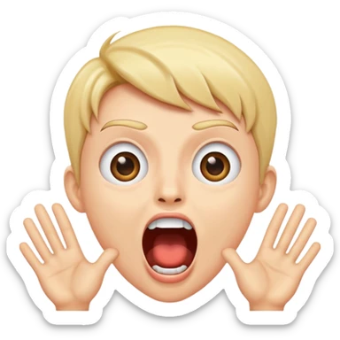 Screaming excited  sticker