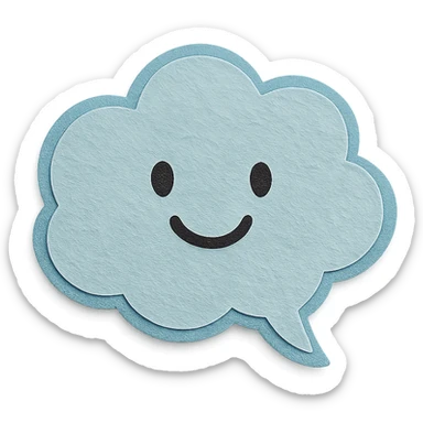soft pastel aesthetic cloud-shaped note bubble with a smiling face sticker