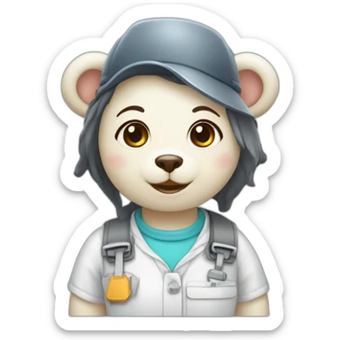 cute architect milk female bear sticker