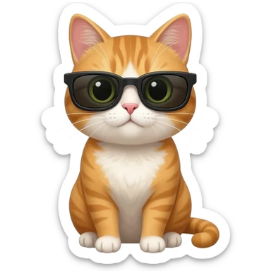Cat wearing sunglasses sticker